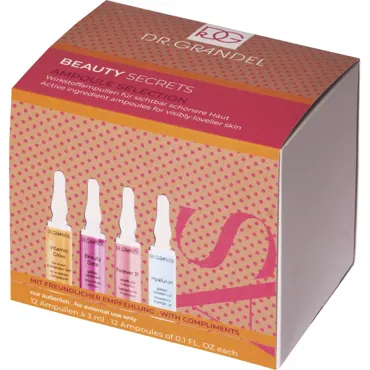 Dr. Grandel Beauty-Secrets Ampullen, Box mit 12 Ampullen a 3ml, Beauty Date, Forever 39, Hyaluron und Vitamin Glow